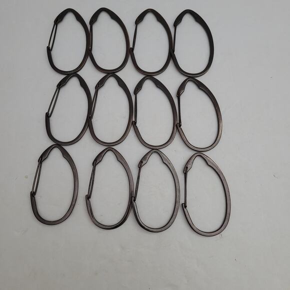 Stylish Metal Shower Curtain Hooks - Set of 12 - Picture 1 of 8